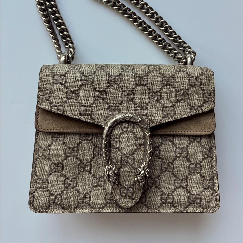 GG Supreme Monogram Mini Dionysus Shoulder Bag Taupe